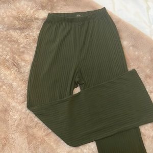 Green flare pants